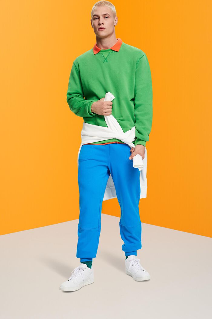 Ensfarvet sweatshirt i regular fit, GREEN, detail image number 1