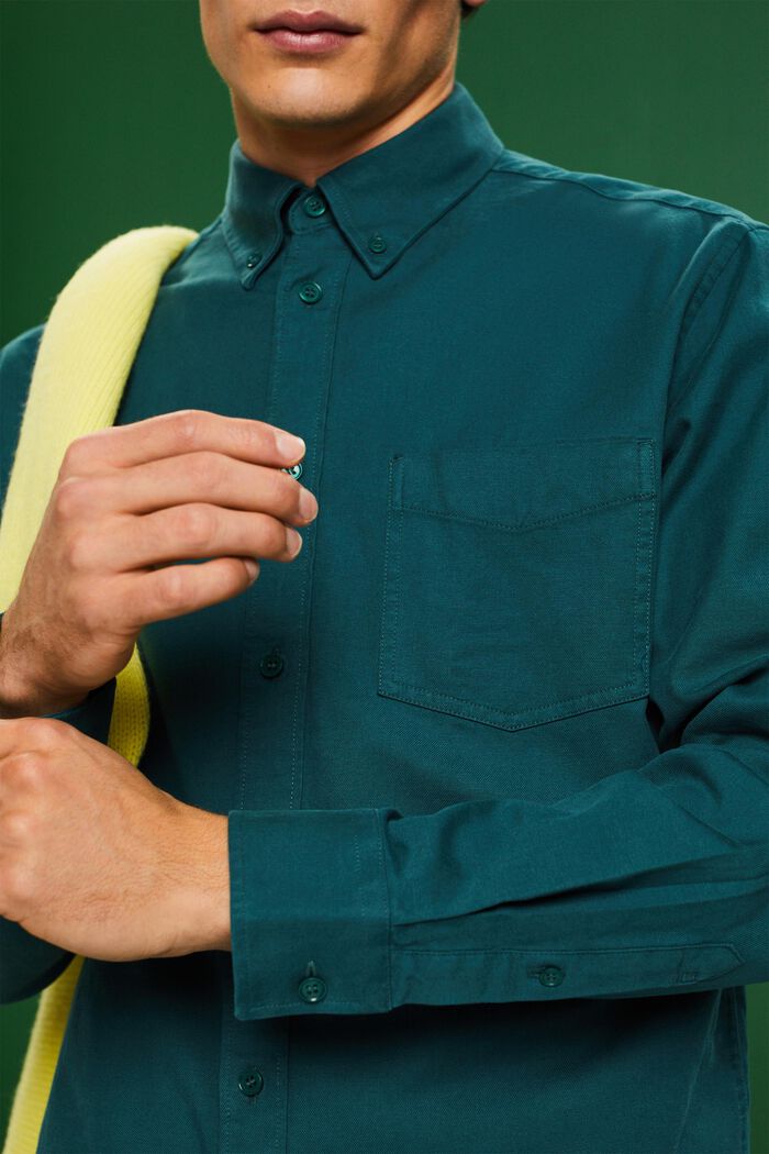 Regular fit-skjorte i twill, EMERALD GREEN, detail image number 3