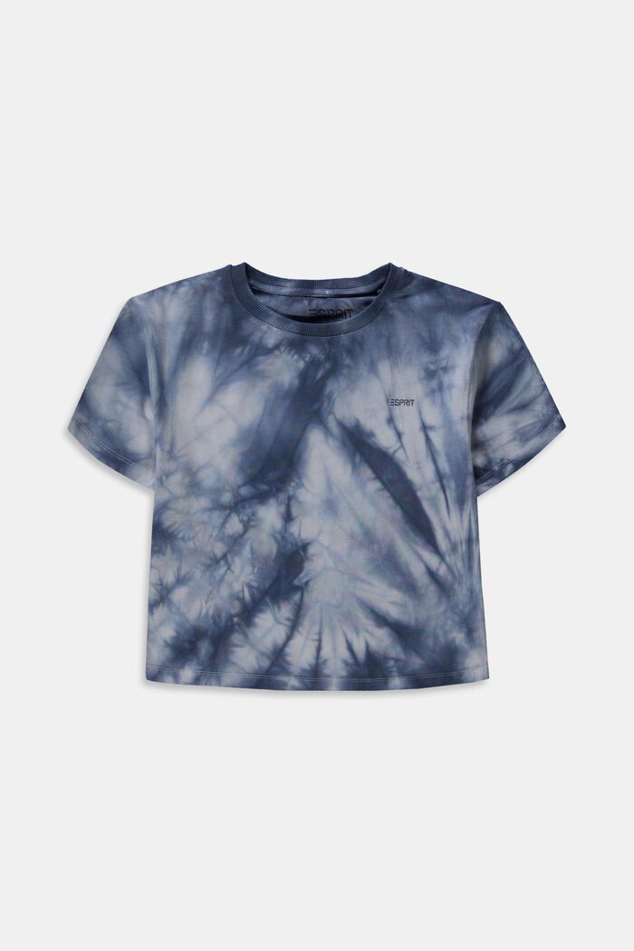 T-shirt med batikindfarvning, BLUE, detail image number 0