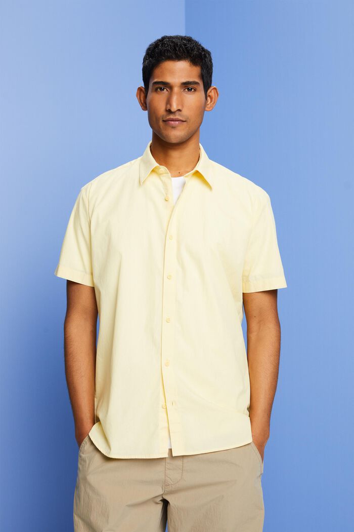 Button down-skjorte med korte ærmer, LIGHT YELLOW, detail image number 0