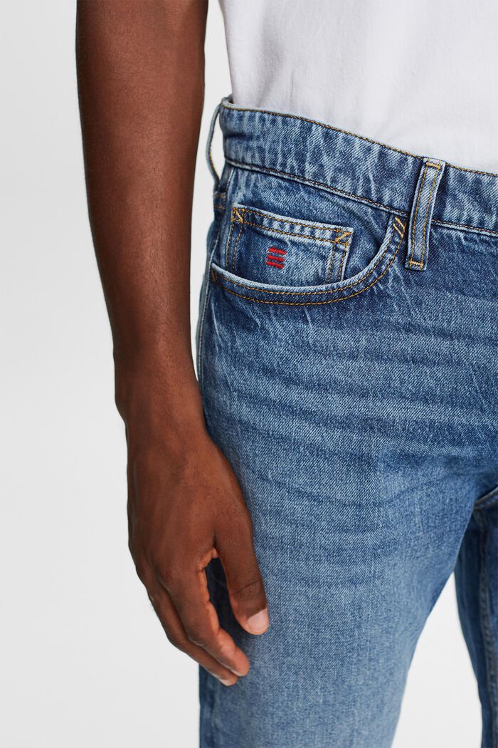 Regular tapered jeans med mellemhøj talje, BLUE MEDIUM WASHED, detail image number 2