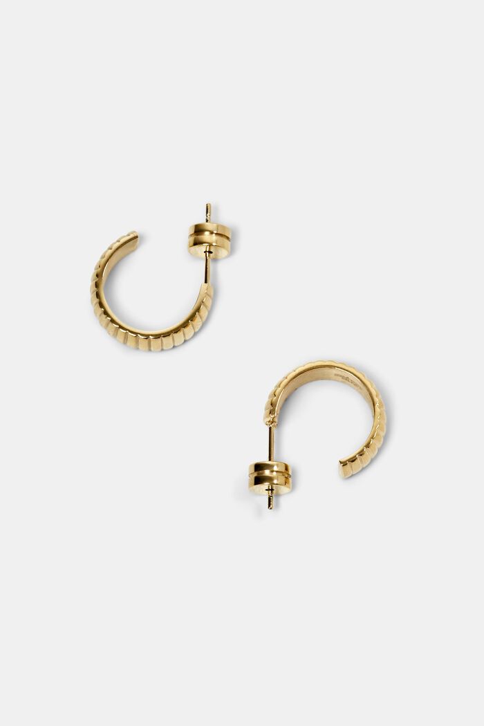 Små hoop-øreringe, rustfrit stål, GOLD, detail image number 0