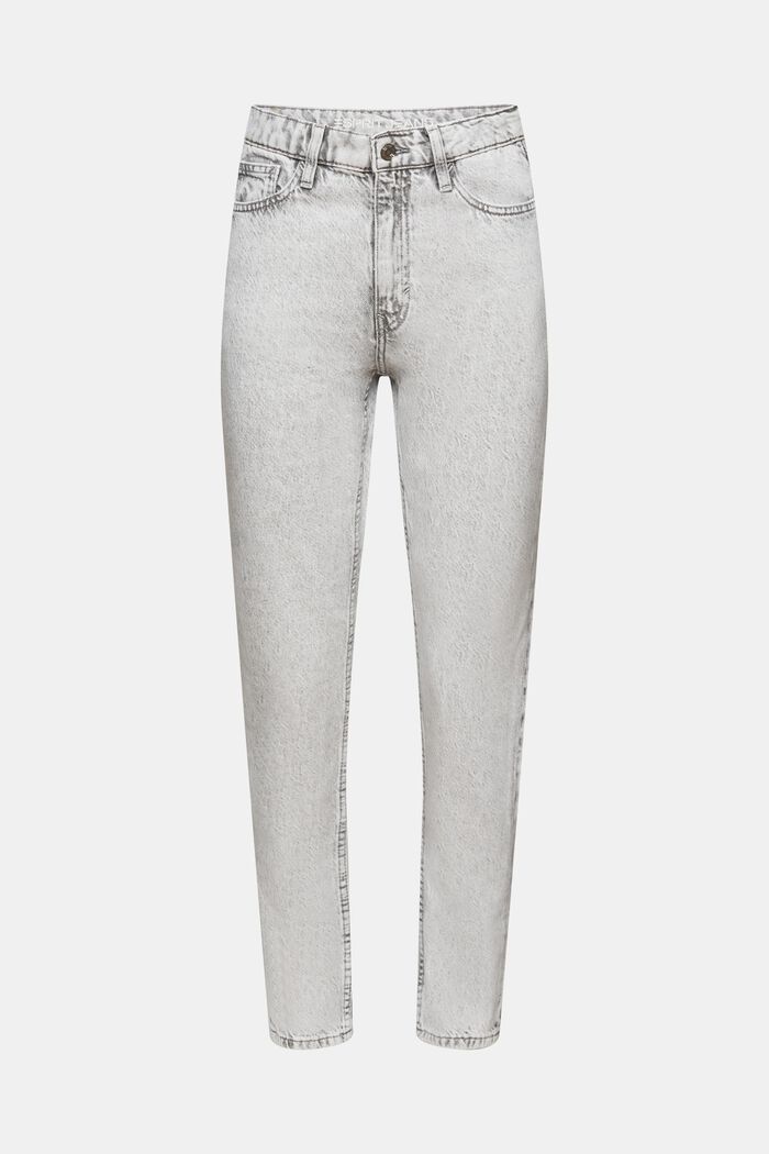 Klassiske retro-jeans med høj talje, GREY LIGHT WASHED, detail image number 7
