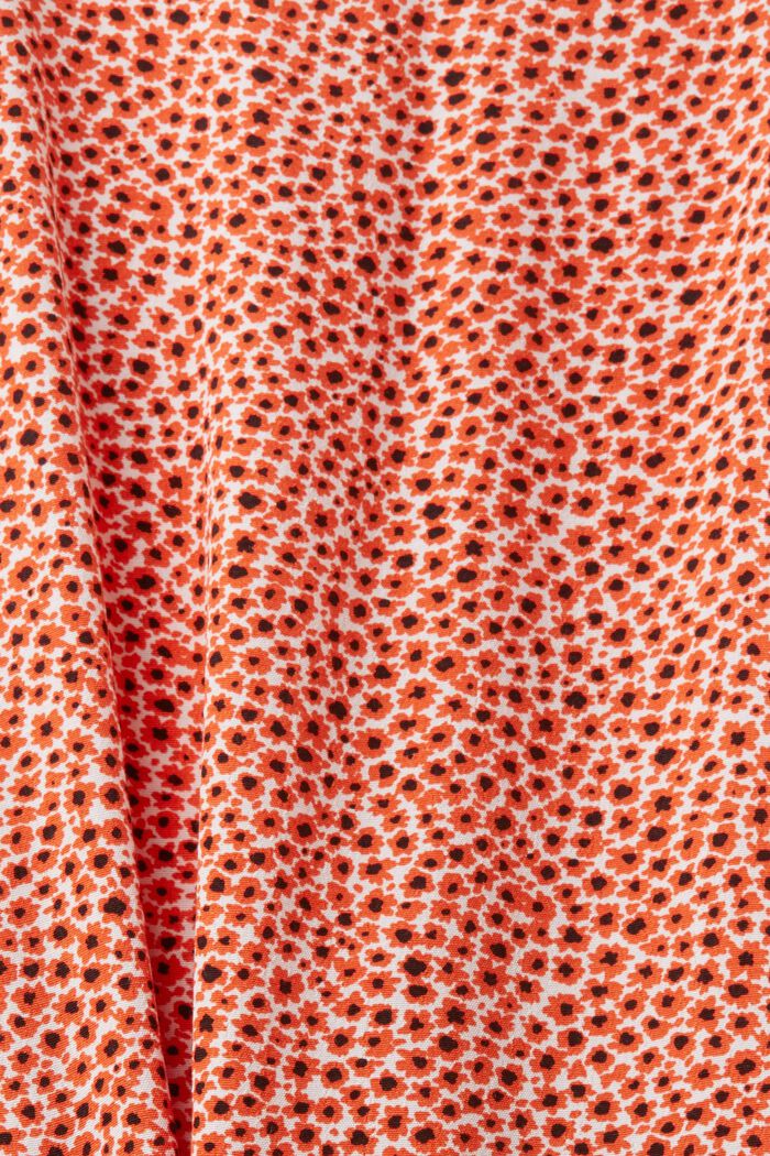 Vævet midikjole med allover-mønster, ORANGE RED, detail image number 4