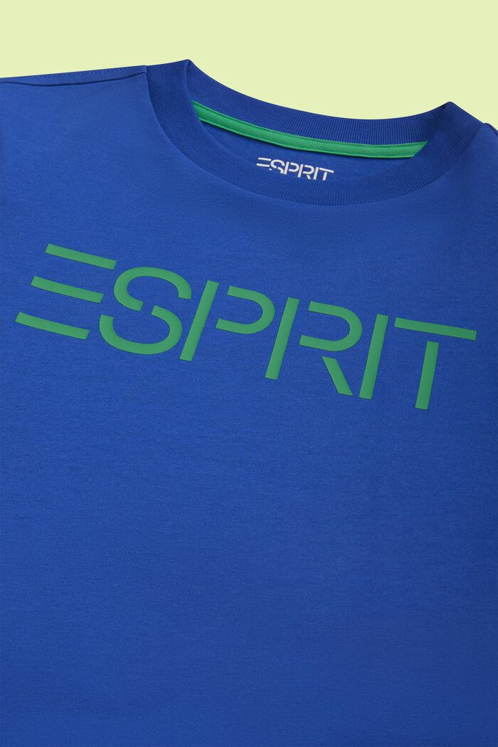 T-shirt i økologisk bomuld med logo, BRIGHT BLUE, detail image number 2