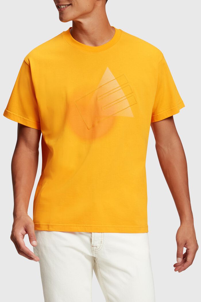 Graphic Reunion-T-shirt med print og rund hals, YELLOW, detail image number 0
