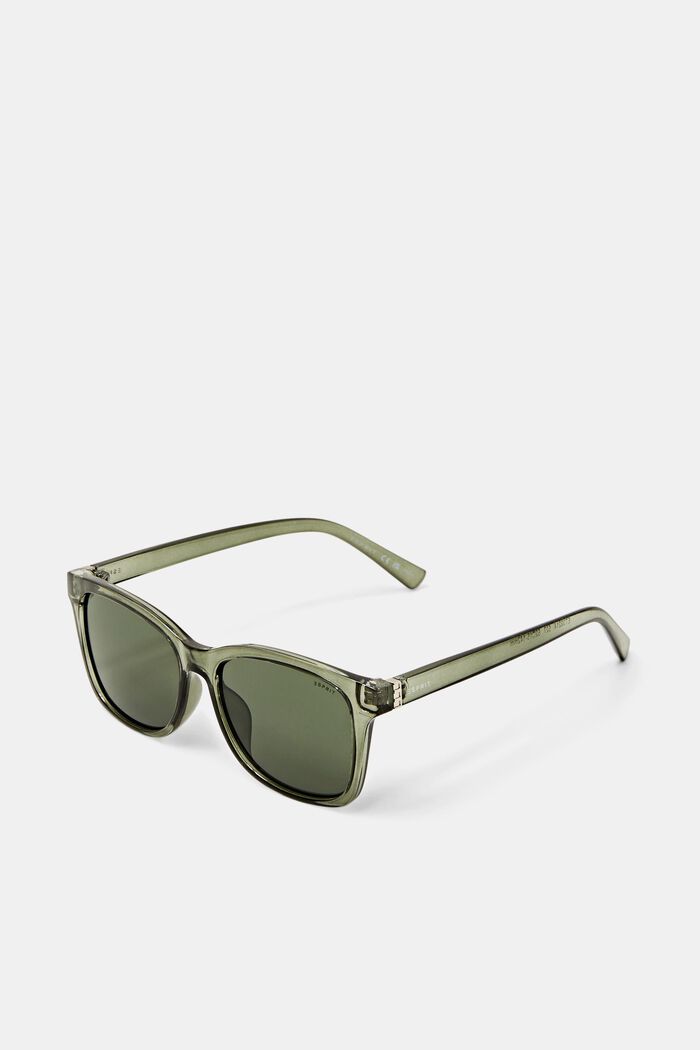 Solbriller med et kantet design, OLIVE GREEN, detail image number 2