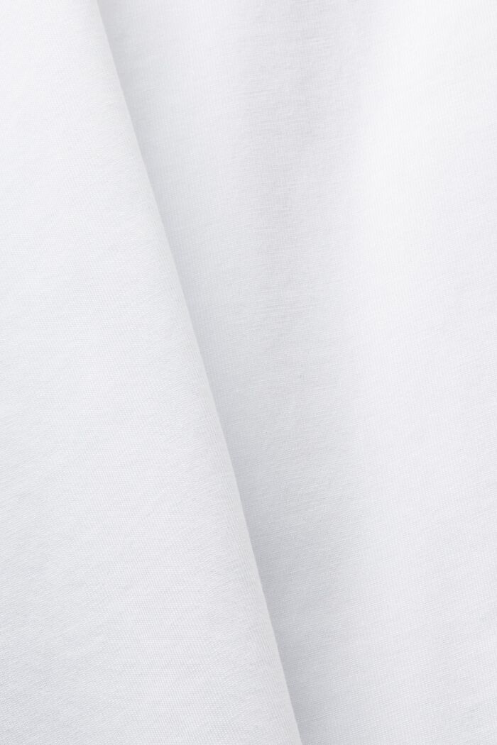 T-shirt i bomuldsjersey med logo, WHITE, detail image number 4
