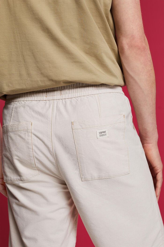 Pull on-shorts i twill, 100 % bomuld, SAND, detail image number 4