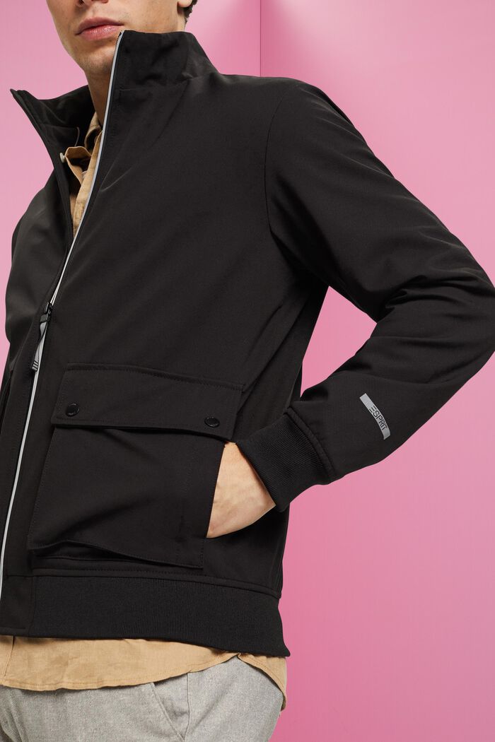 Softshell jakke med sildebensmønster, BLACK, detail image number 2