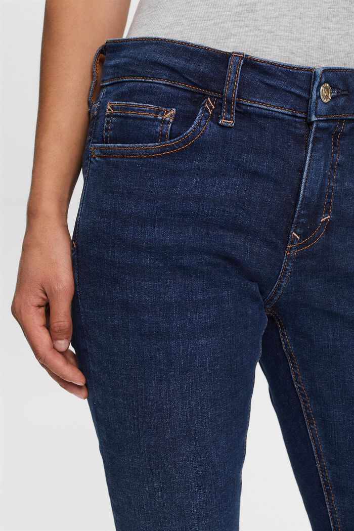 Skinny jeans med mellemhøj talje, BLUE DARK WASHED, detail image number 2