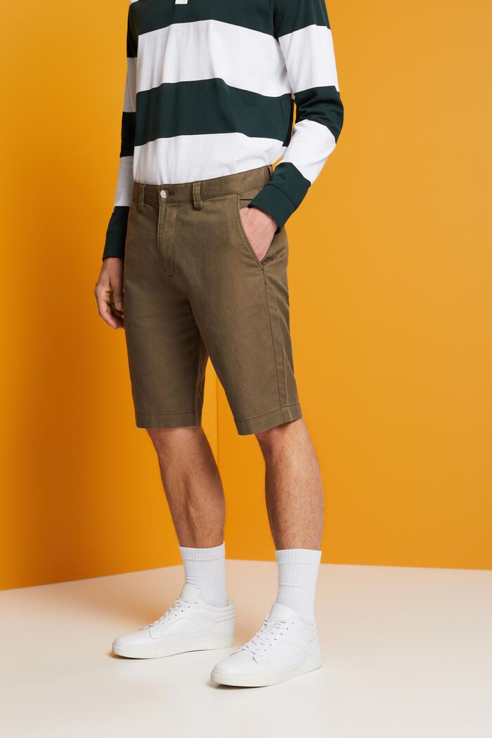 Shorts i chino-stil, DUSTY GREEN, detail image number 0