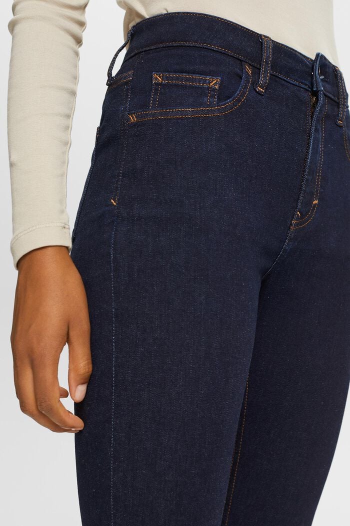 Skinny jeans med høj talje, strækbomuld, BLUE RINSE, detail image number 2