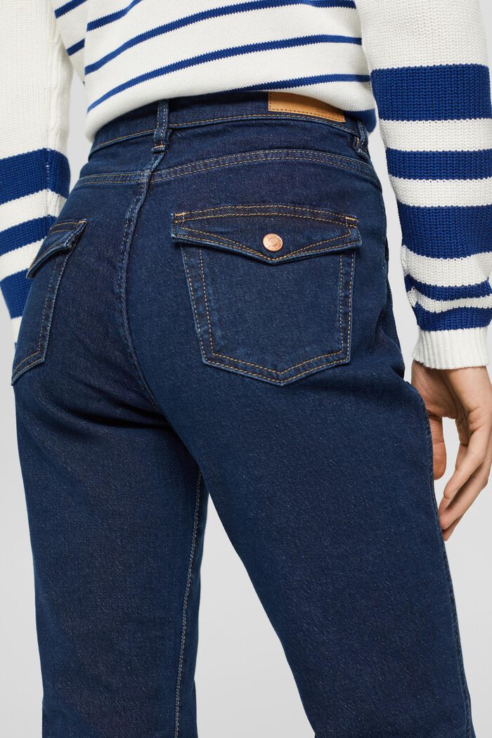 Bootcut-jeans med påsatte lommer, BLUE DARK WASHED, detail image number 5