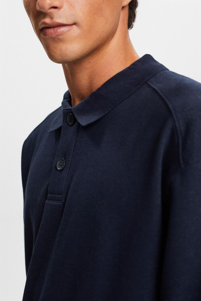 Polo sweatshirt med lange ærmer, NAVY, detail image number 2