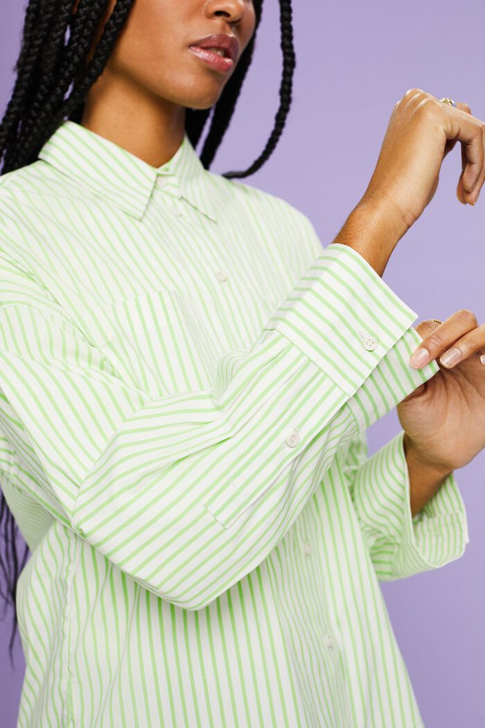 Stribet button down-skjorte, GREEN, detail image number 3