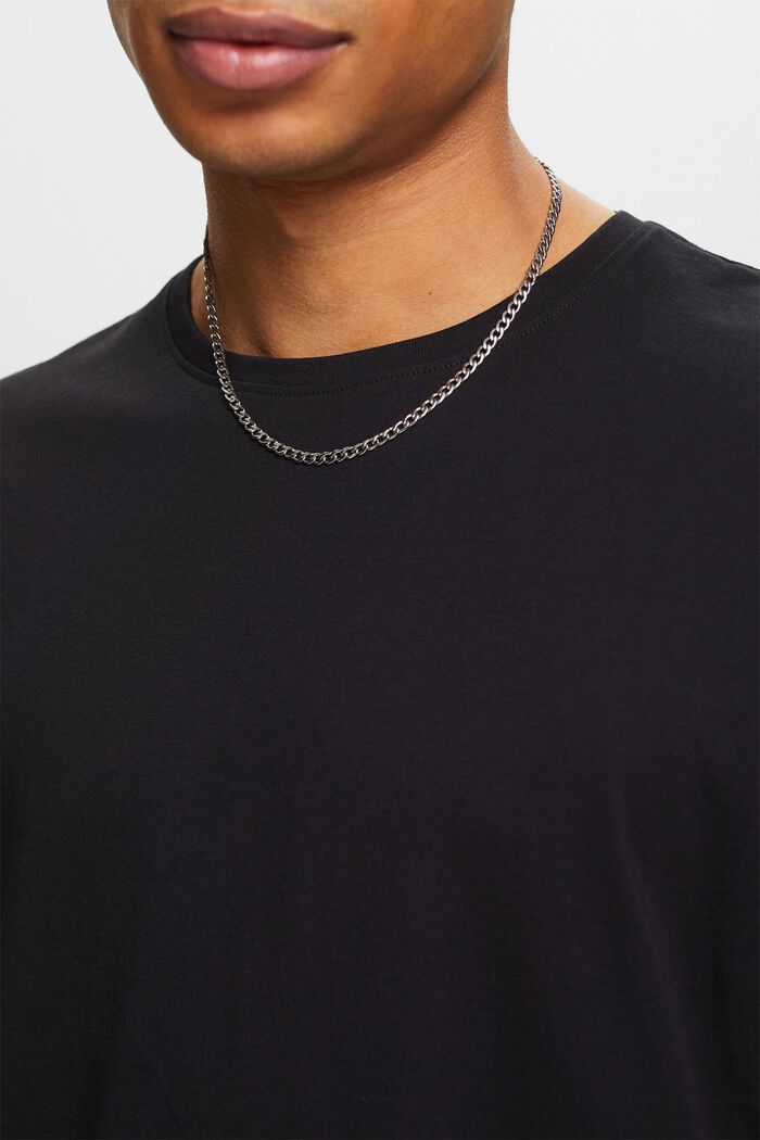 Kortærmet T-shirt med rund hals, BLACK, detail image number 3