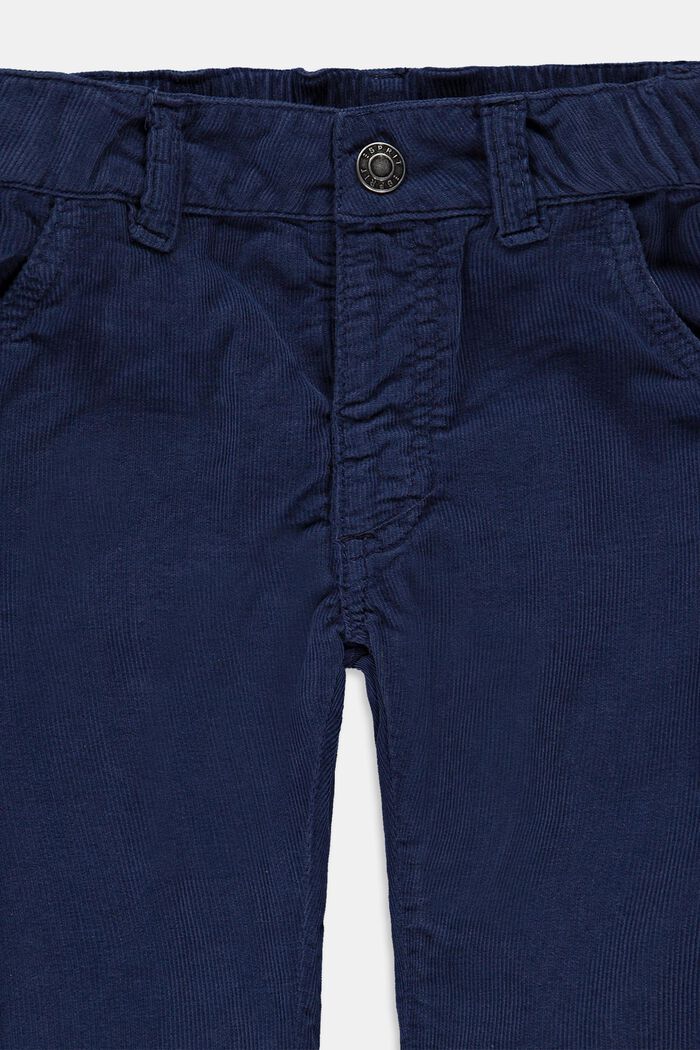 Fløjlsbukser i bomuld med justerbar livvidde, BLUE, detail image number 2