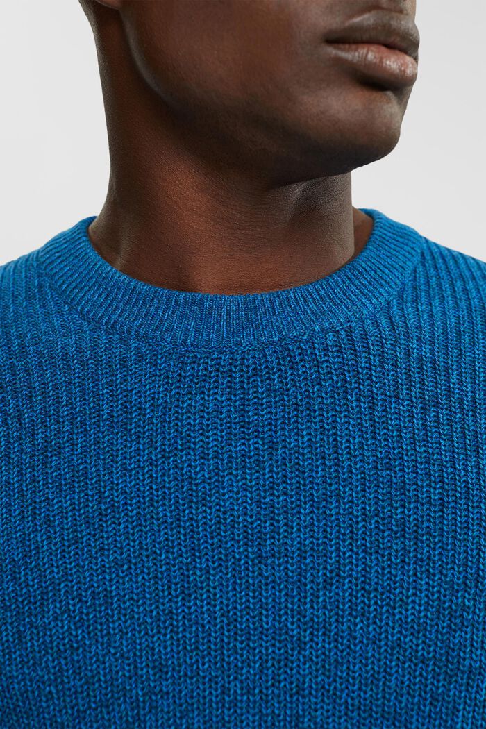 Stribet sweater, PETROL BLUE, detail image number 2