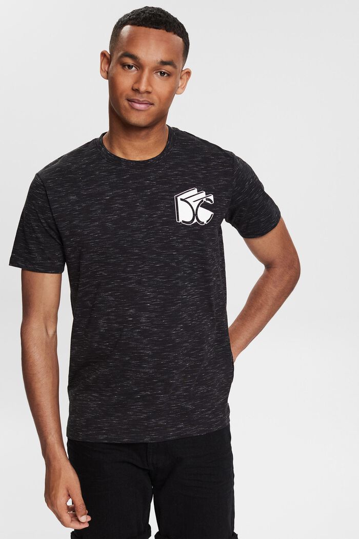 Meleret T-shirt i jersey med 3D-logoprint, BLACK, detail image number 0