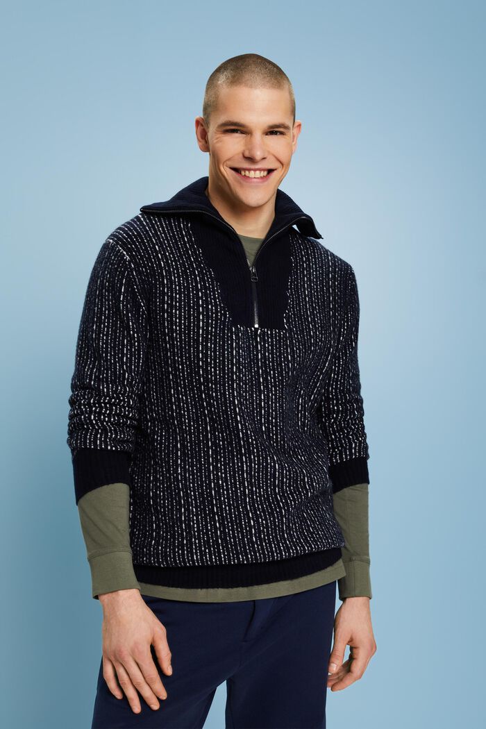 Langærmet troyer-sweater, NAVY, detail image number 5