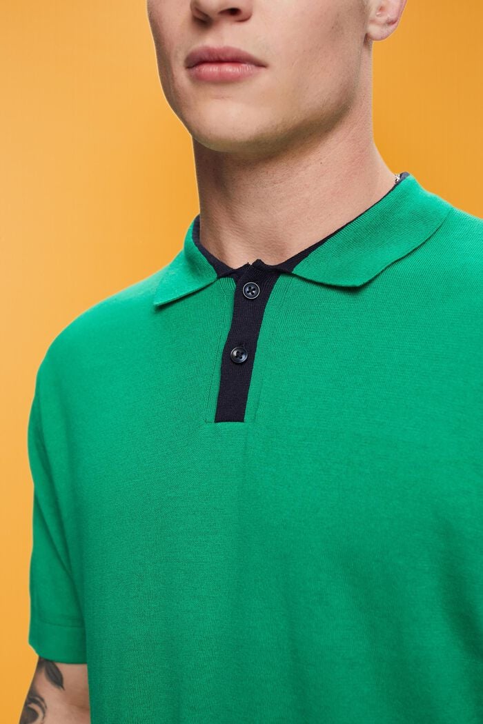 Poloshirt i bæredygtig bomuld blandet med TENCEL, GREEN, detail image number 2