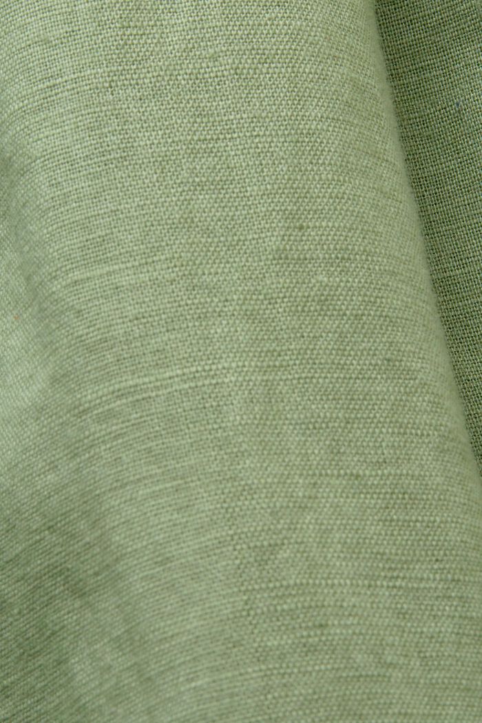 Skjortekjole i bomuld og hør, PALE KHAKI, detail image number 6