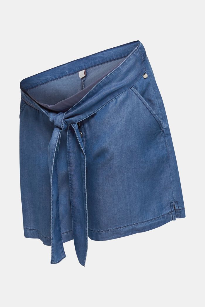 Lyocell-shorts med lav støttelinning, BLUE MEDIUM WASHED, overview