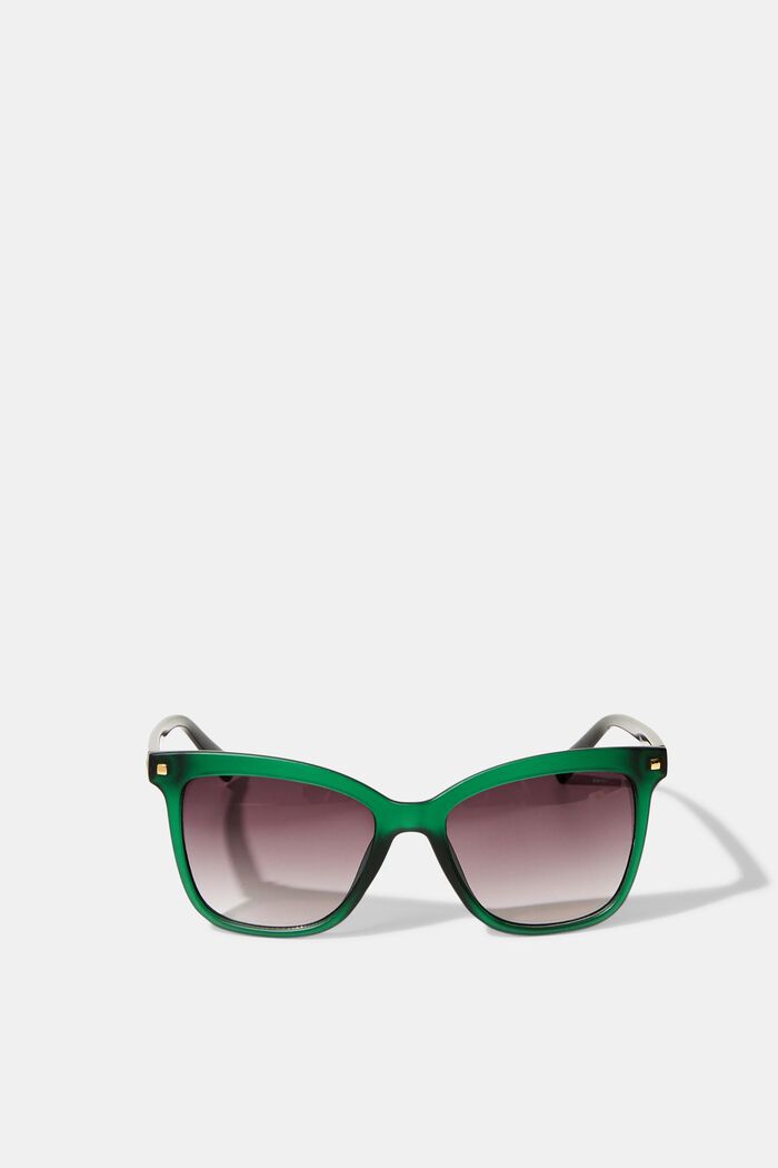 Kantede solbriller med nittedetaljer, GREEN, detail image number 0
