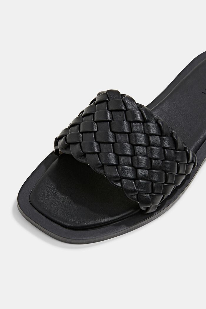 Slippers med flettede remme, BLACK, detail image number 4