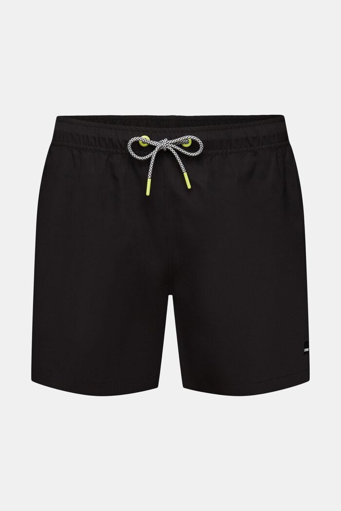 Beach shorts med elastisk linning, BLACK, detail image number 7