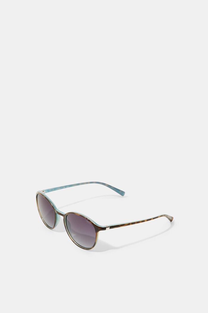 Rund solbrille med kunstofstel, DEMI BLUE, overview