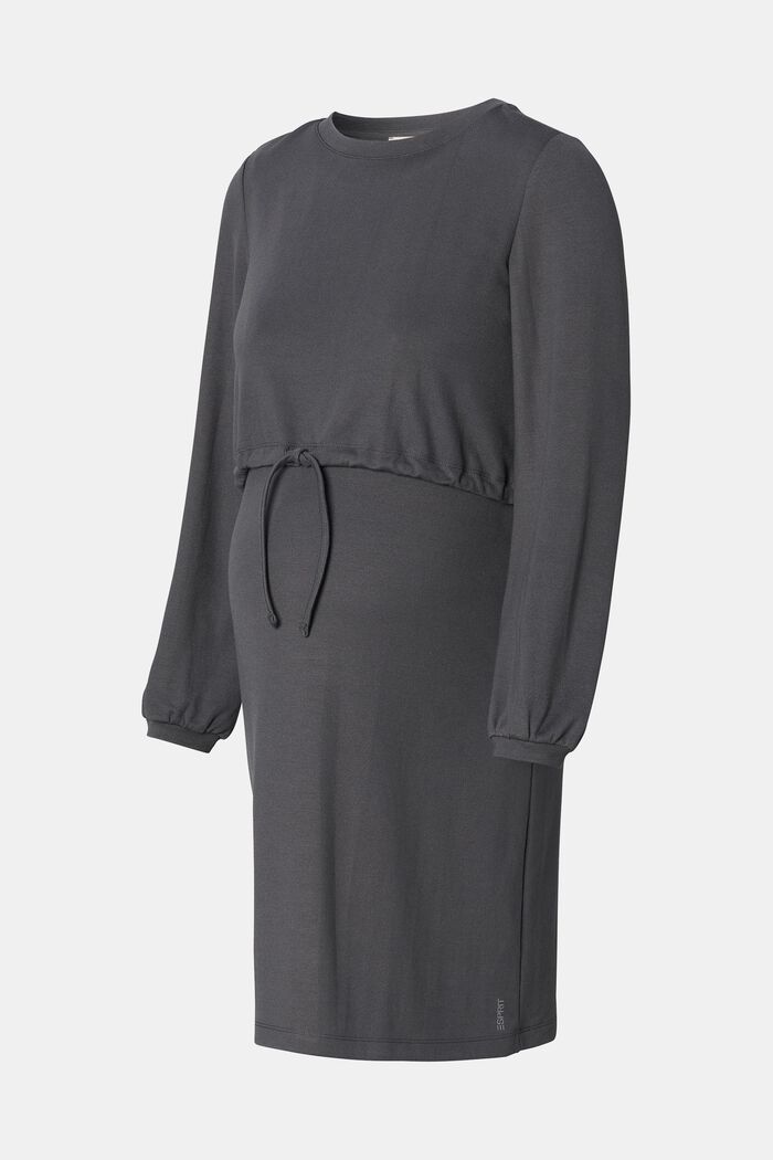 Genanvendte materialer: kjole i lagdelt look, CHARCOAL GREY, detail image number 6