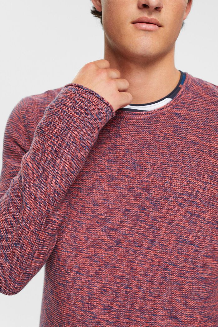 Marmoreret striksweater, TERRACOTTA, detail image number 0
