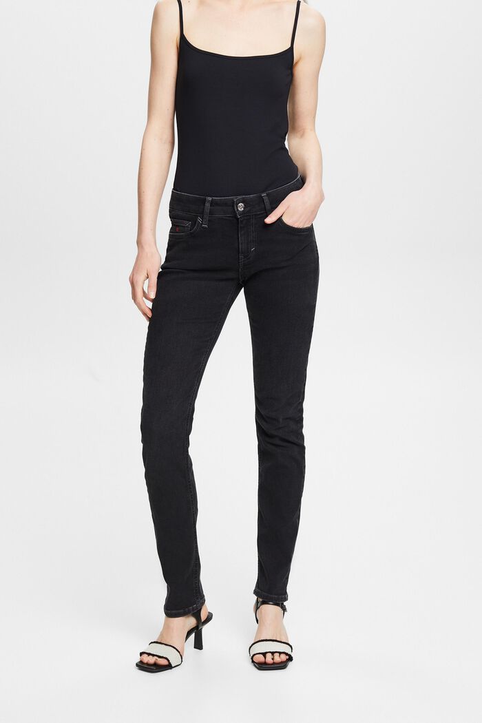 Slim jeans med mellemhøj talje, BLACK RINSE, detail image number 0