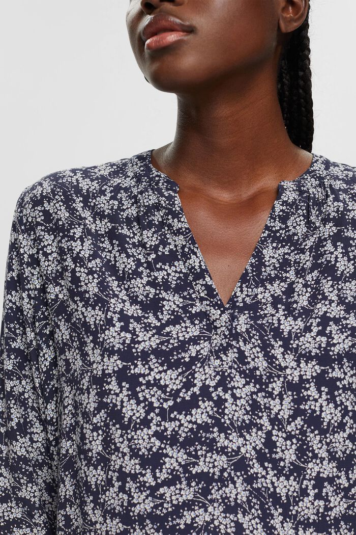 Bluse med mønster, LENZING™ ECOVERO™, BLUE, detail image number 2