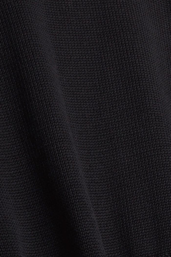 Pullover med rullekant, 100% bomuld, BLACK, detail image number 4
