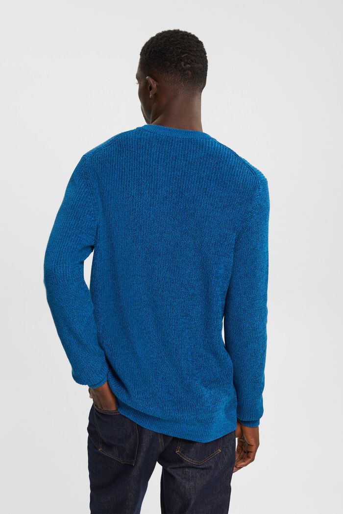 Stribet sweater, PETROL BLUE, detail image number 3