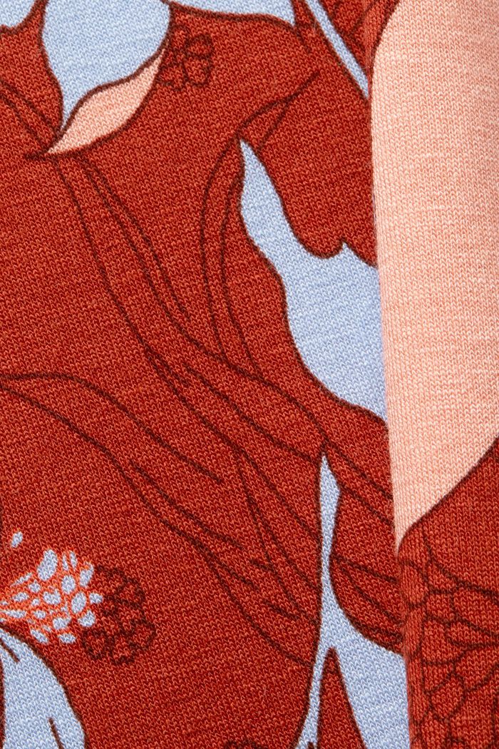 Blomstret jerseykjole, CORAL ORANGE, detail image number 5
