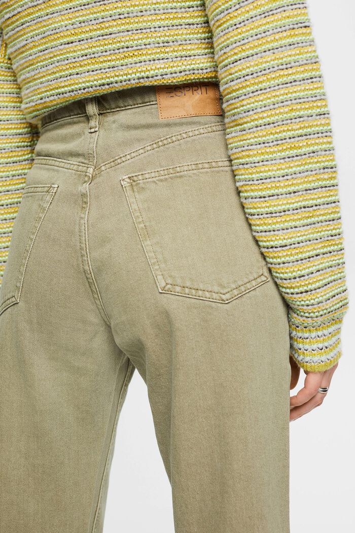 Bukser med høj talje og banana fit, LIGHT KHAKI, detail image number 4