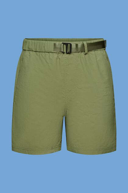 Shorts med integreret bælte, OLIVE, overview
