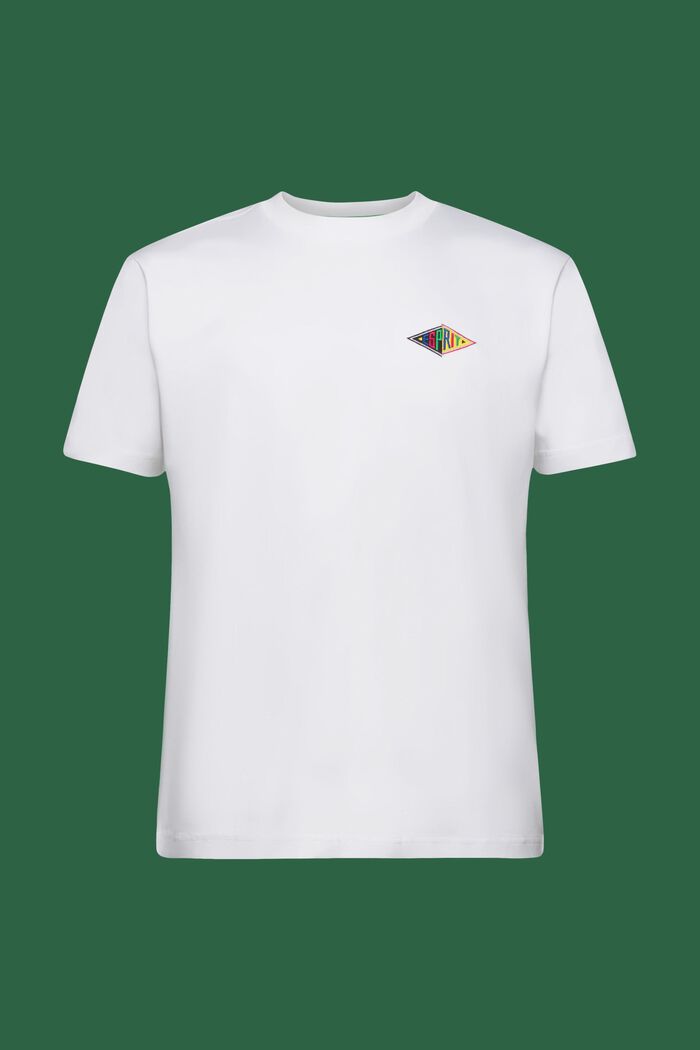 T-shirt i bomuldsjersey med logo, WHITE, detail image number 7