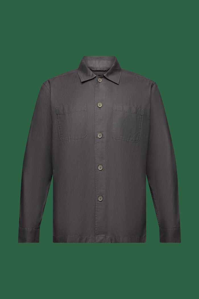 Button down-skjorte i twill, DARK GREY, detail image number 6