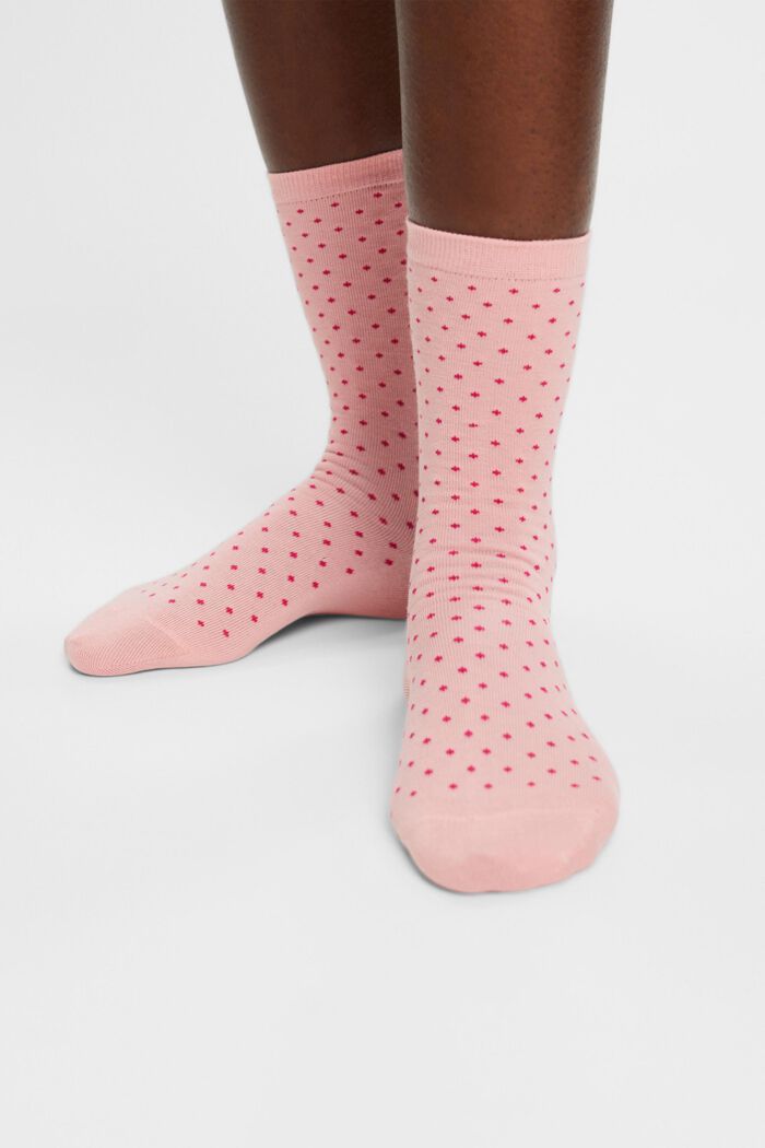 2-pak polkaprikkede sokker, økologisk bomuld, BONBON, detail image number 2