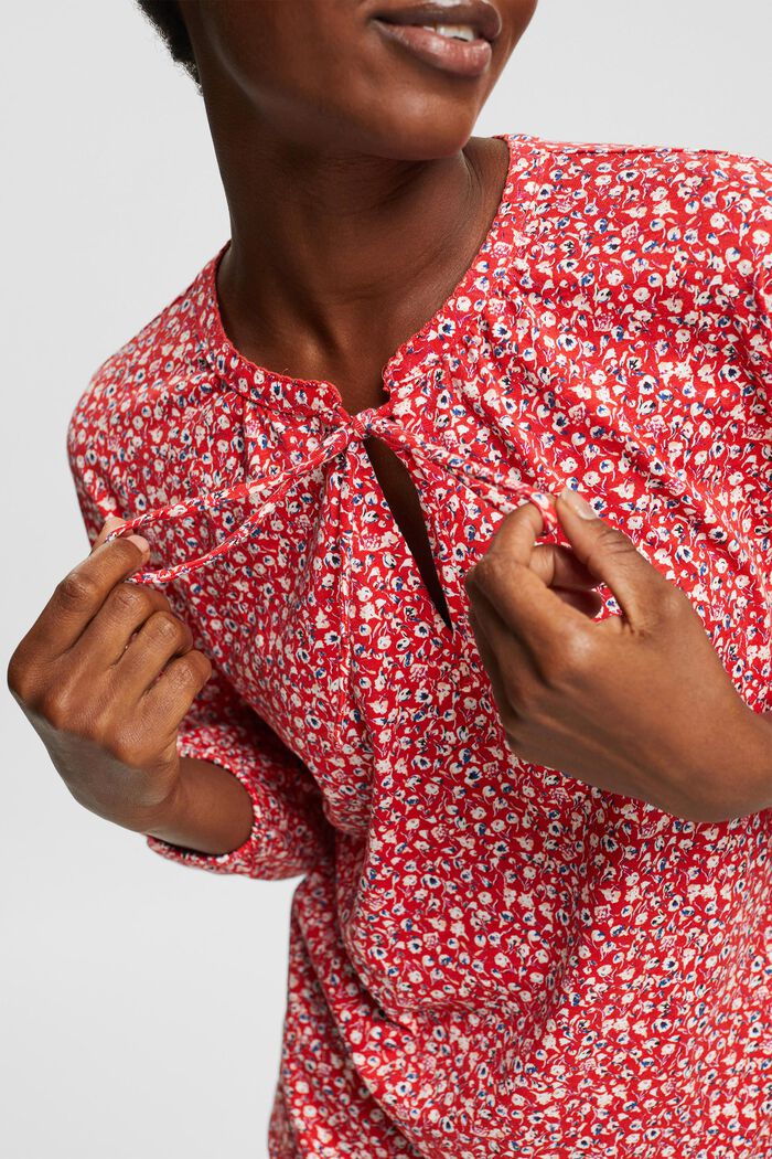 Langærmet i skjortelook, økologisk bomuldsblanding, RED, detail image number 0