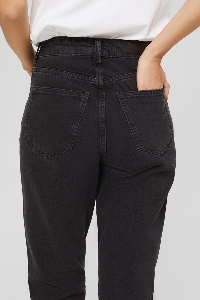 Højtaljede jeans med stumpede ben, BLACK DARK WASHED, detail image number 2