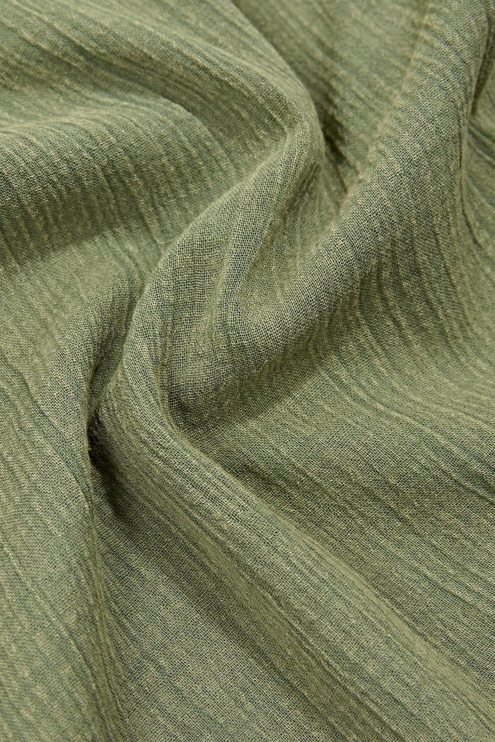 Tyndt tørklæde af 100% økologisk bomuld, KHAKI GREEN, detail image number 2