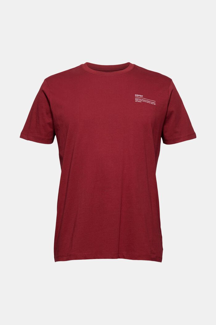 T-shirt i jersey med print, 100% økologisk bomuld, GARNET RED, detail image number 5