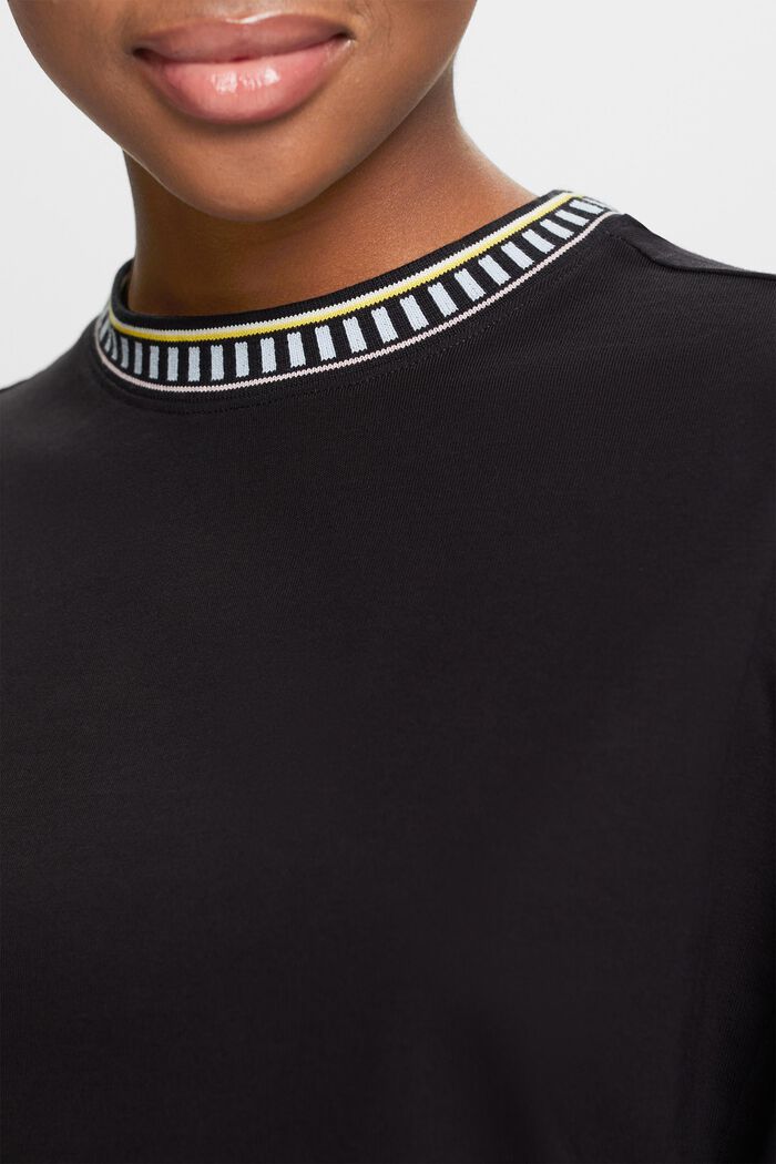 T-shirt med rund hals, BLACK, detail image number 3