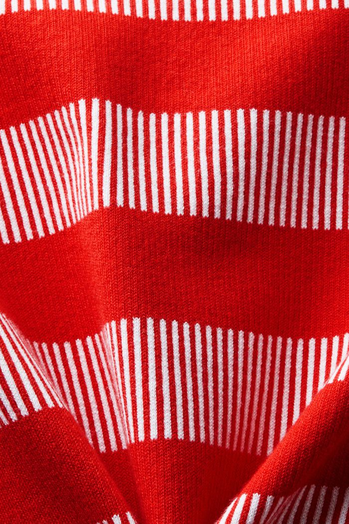 Sweater med jacquard-striber og rund hals, RED, detail image number 5